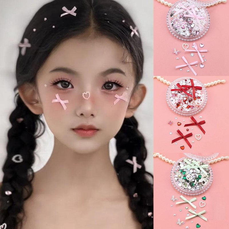 Little Bows – Mini Pink Satin Fabric Bows – Self-adhesive Face & Body Stickers for Makeup, Nail Art, Diy Crafts Multi-use Decorations (E) - Image 5